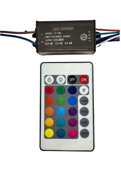 Rgb Wallwasher Driver 9-12X1W Ir Kumandalı