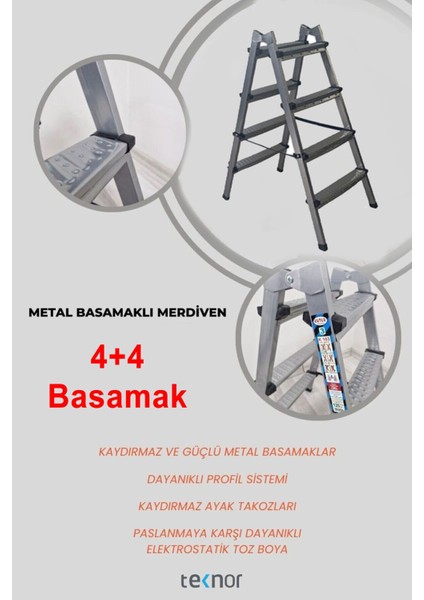 Çift Taraflı Dayanıklı Metal Basamaklı Merdiven fırsatları