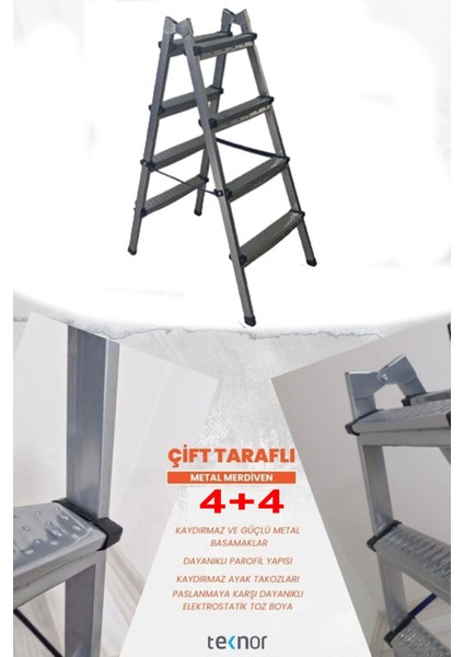 Çift Taraflı Dayanıklı Metal Basamaklı Merdiven indirimleri