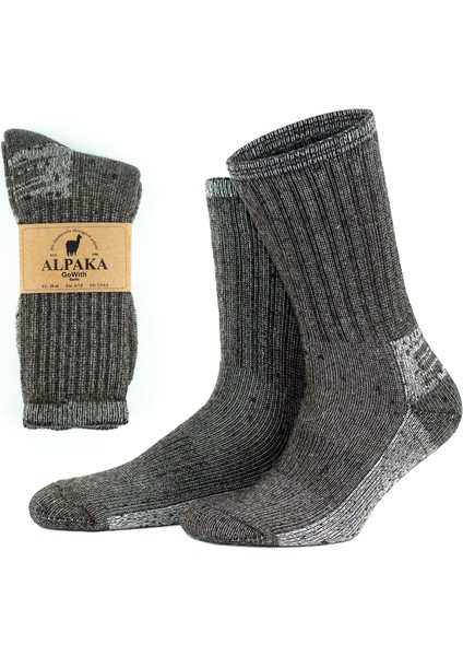 Alpaka Yünlü Tam Havlulu Kalın Termal Çorap 6005-6006