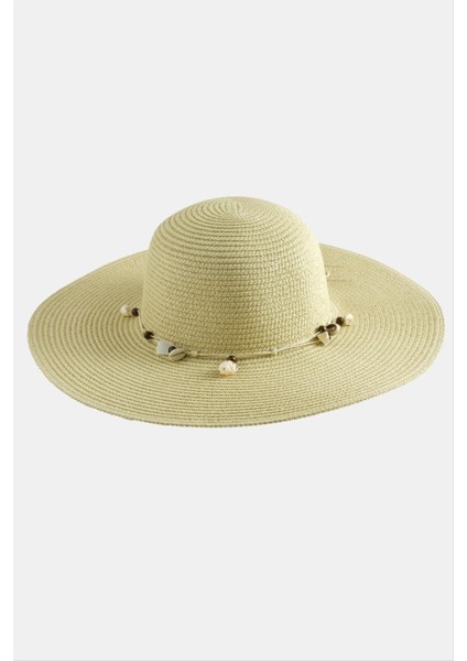 Ds-Derin Boncuk Hasır Şapka-Bej fiyatları