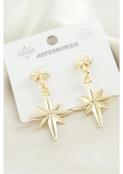 Ds-Derin Şimşek Metal Küpe-Sarı