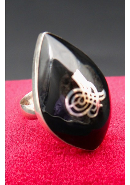 925 Ayar Kadın Gümüş Oltu Taşı Yüzük SY00049 fiyatları