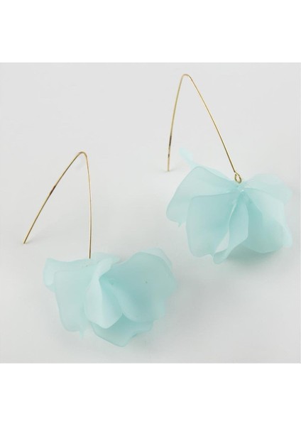 Ds-Derin Çiçek Figürlü Zara Küpe-Turkuaz