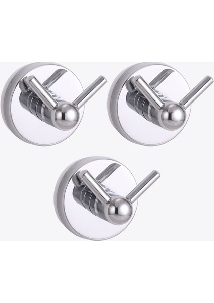 Askılık 2’li Krom 3’lü Set Vidalı Paslanmaz Metal Duvar Askılığı Gümüş Renk Banyo ve Mutfak Için