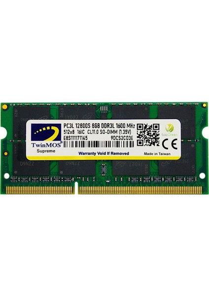 Twinmos 8gb Ddr3 1600MHZ (MDD3L8GB1600N)(NB) CL11 Sodımm 1.35V L