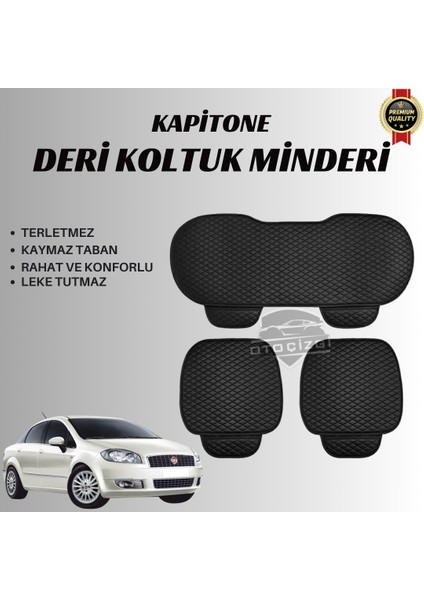 Fiat Linea Uyumlu Deri Kapitone Koltuk Minderi Koruma Kılıfı – 3’lü Set