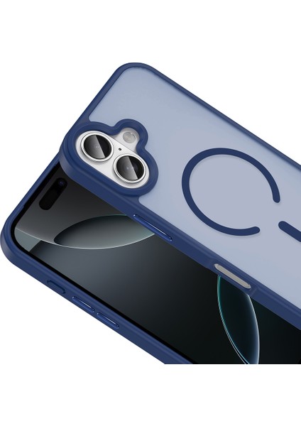 iPhone 17 Uyumlu Kılıf Magsafeli Mat Arka Yüzey Sio Kapak Lacivert fiyatları