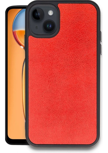 Bfs iPhone 14 Kılıf Aras Deri Kapak - Kırmızı