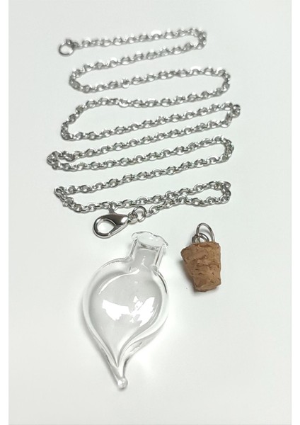 Ds-Derin Mantar Kapaklı Boş Fanus Canlı Kolye-Gümüş Rengi fırsatları