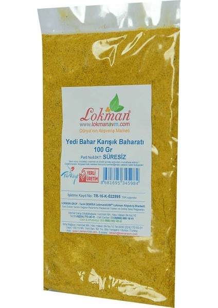 Yedi Türlü Karışık Baharat 100 gr Paket modelleri