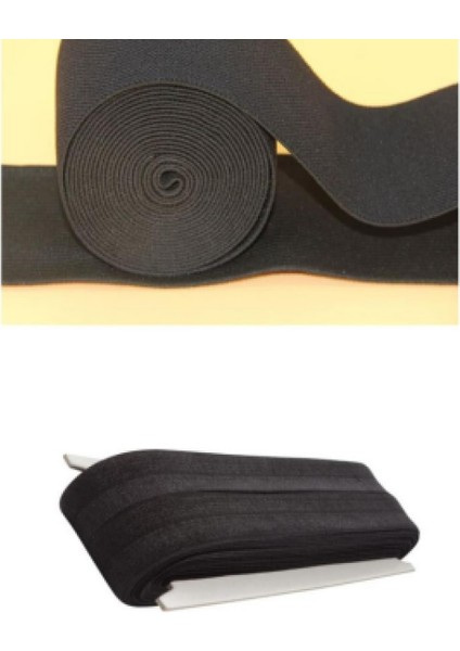 Siyah - 1.5cm Paça Lastik Yassı Geniş 10mt. (4915) Go-53-vice/(1395)