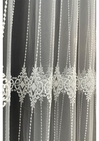 Eko 8047 Desenli Tül Perde - Pilesiz