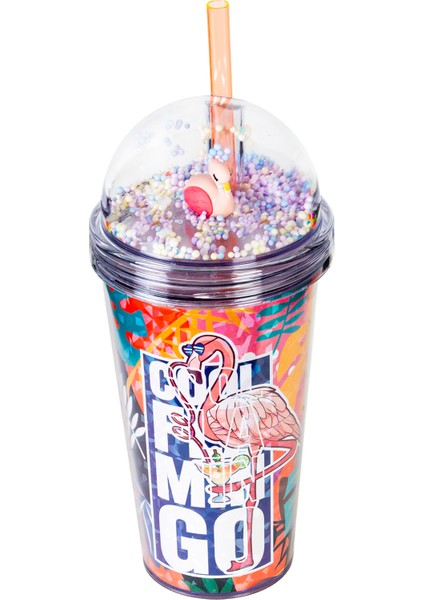 Lively 600 ml Pipetli ve Çift Katmanlı Çocuk Bardağı