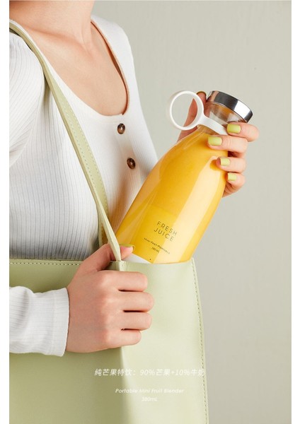 Taşınabilir Blender, Taşınabilir Mini Hızlı Blender 350ML Meyve Sıkacağı Kupası, Kablosuz Şarjlı, Smoothie Milkshake Suyu Bebek Maması Için 4 Bıçaklı (4915) fiyatları