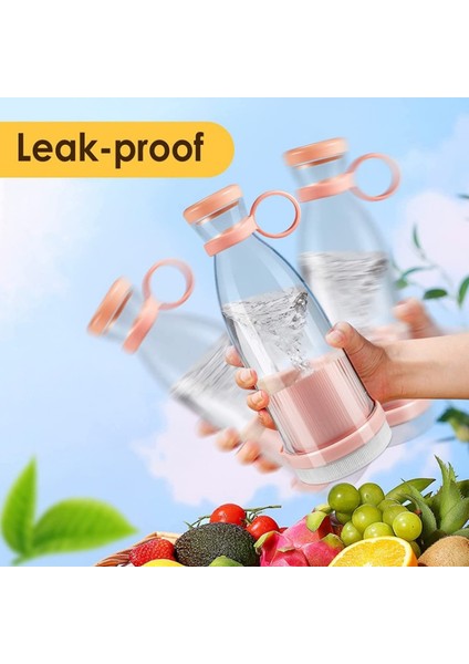 Taşınabilir Blender, Taşınabilir Mini Hızlı Blender 350ML Meyve Sıkacağı Kupası, Kablosuz Şarjlı, Smoothie Milkshake Suyu Bebek Maması Için 4 Bıçaklı (4915) indirimleri