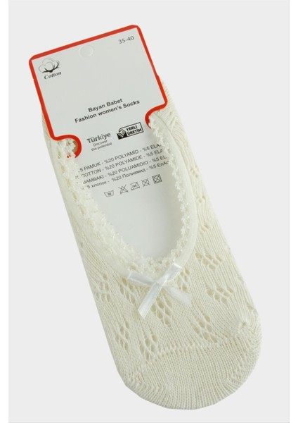 Ds-Derin Dantel Babet Çorap-Krem fiyatları