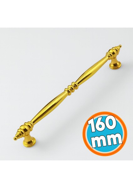 Mobilya Mutfak Dolabı Çekmece Dolap Kapak Kulpu Düz Metal Kulp Kulbu Kulpları 160 mm Gold