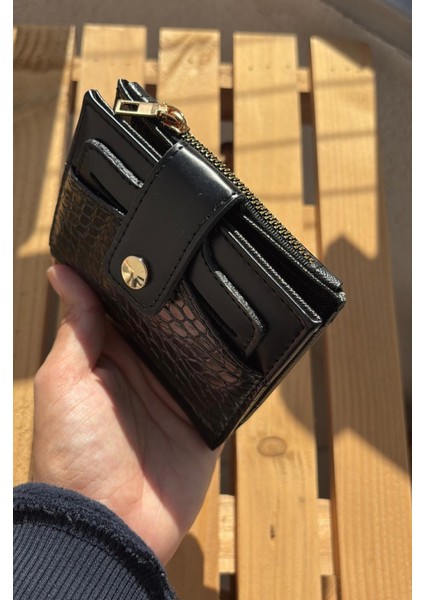 Kadın Ayrılabilir Kartlık Detaylı Rugan Cüzdan - Kartlık ve Bozuk Para Bölmeli, Fermuarlı Cüzdan fırsatları