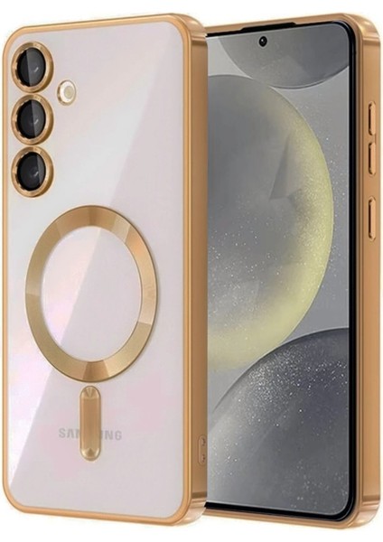 Samsung Galaxy A16 Için Magsafe ile Uyumlu Kılıf Kamera Lensli Korumalı Şeffaf Silikon Kapak