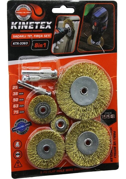8ın1 Saçaklı Tel Fırça Seti KTX-3363 (5250)