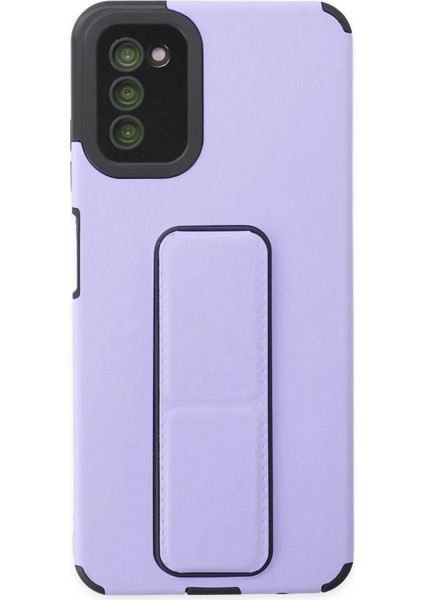 Bfs Samsung Galaxy A03S Kılıf Mega Standlı Silikon - Lila