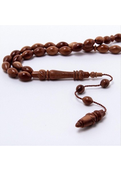 Ds-Derin Oymalı Iri Arpa Kesim Kuka Tesbih 8mm-Kahverengi fiyatları