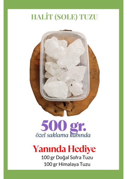 Halit Kristal Himalaya Tuzu 0,5 Kg. Berrak Kristal Tuz - Kristal Sole Tuzu Halit Tuz 500 Gr. - Hediyeli