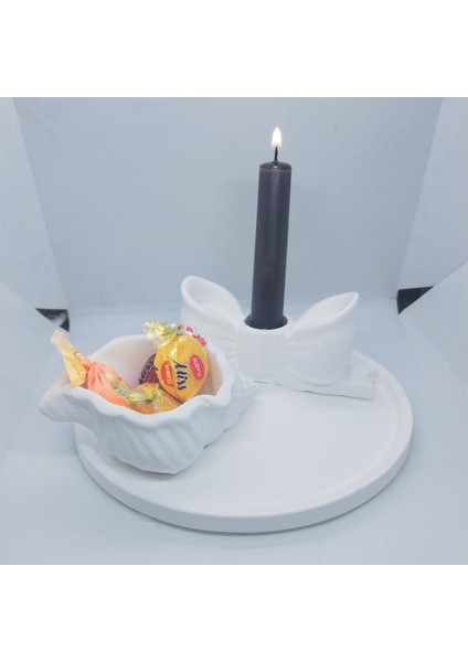 Ev Dekorasyonu El Yapımı Ürünler Suya Dayanıklı Boyalı Vernikli Vazo Mumluk Altlık Set