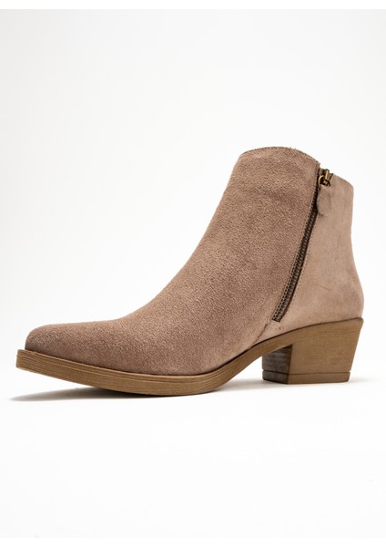 Jayer Vizon Süet Hakiki Deri Fermuarlı Kadın Topuklu Bot fırsatları