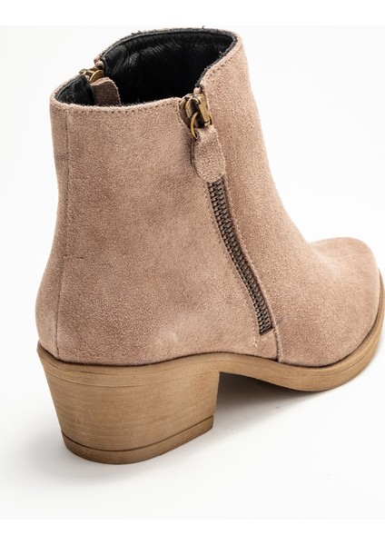 Jayer Vizon Süet Hakiki Deri Fermuarlı Kadın Topuklu Bot indirimleri