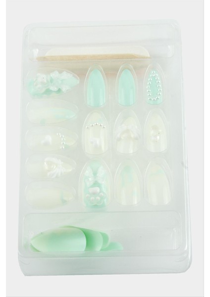 Ds-Derin Misyul Taşlı Takma Tırnak 24 Adet-Turkuaz fiyatları