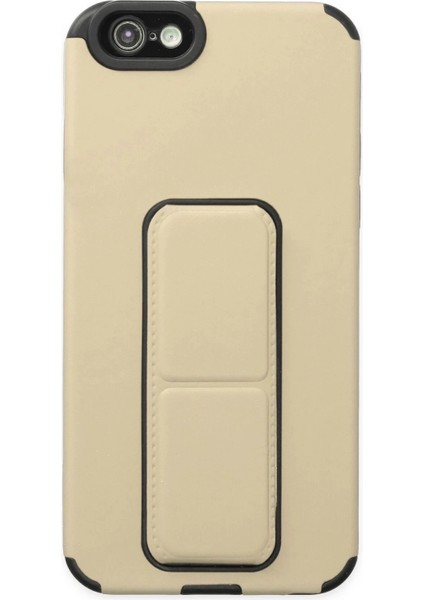 Bfs iPhone 6 Kılıf Mega Standlı Silikon - Gold