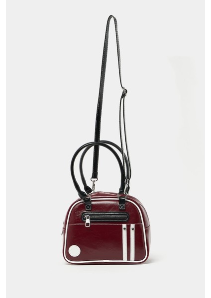 Bordo Kadın Retro Bowling El ve Omuz Çanta fırsatları