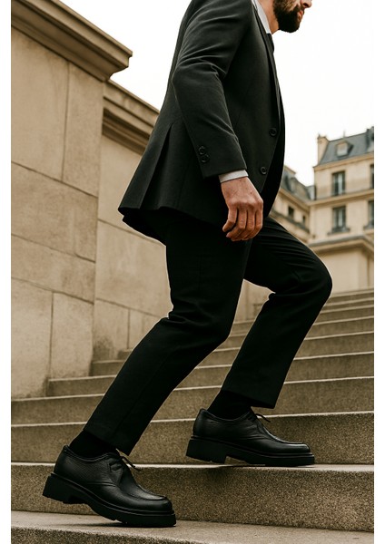 GR0399 Hakiki Floter Deri Italyan Tarz Tasarım Eva Yüksek Taban Koku Yapmaz Spor Klasik Ayakkabı