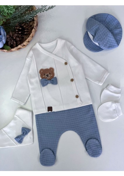 %100 Pamuk Yenidoğan Erkek Bebek 5 Parça Hastane Çıkış Seti fiyatları