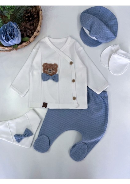 %100 Pamuk Yenidoğan Erkek Bebek 5 Parça Hastane Çıkış Seti modelleri