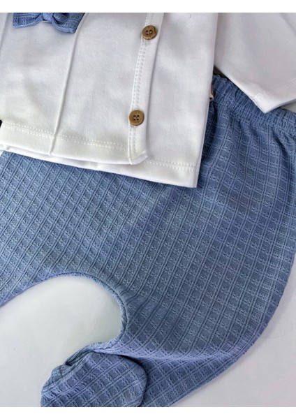 %100 Pamuk Yenidoğan Erkek Bebek 5 Parça Hastane Çıkış Seti