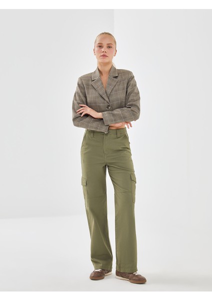 Yeni Sezon Standart Fit Gabardin Kadın Kargo Pantolon