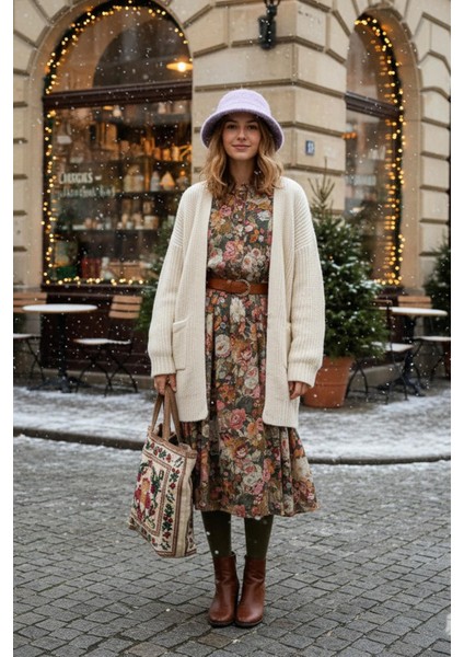 Lüks Alpaka Yün Kova Şapka - Lila Kışlık Boho Bucket Hat modelleri