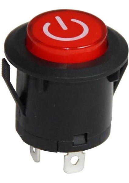 IC-180E 26MM Yaylı Rocker Buton Işıklı Power Simgeli