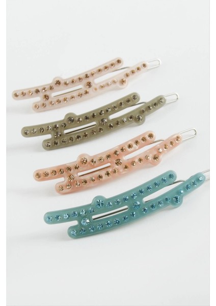 Oval Taşlı Klipsli Toka