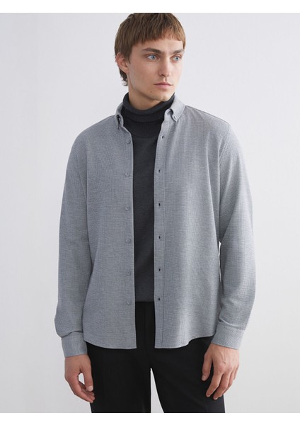 Yeni Sezon Slim Fit Uzun Kollu Erkek Dokulu Gömlek fiyatları
