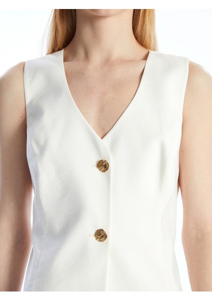 Yeni Sezon V Yaka Modal Karışımlı Kadın Klasik Yelek modelleri