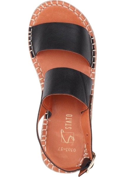 Kalın Taban Kadın Sandalet Siyah