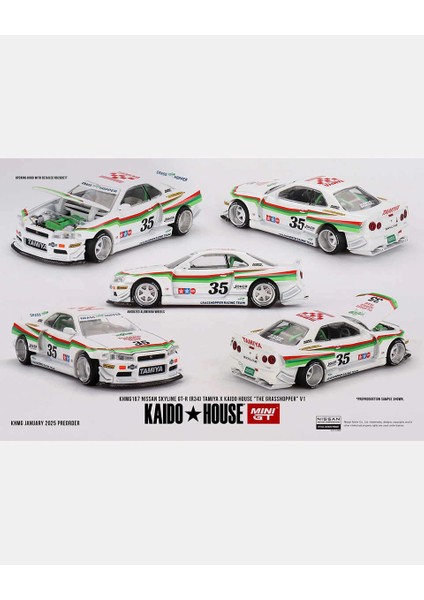 1/64 Nissan Skyline Gt-R (R34) Tamıya x Kaıdo House "the Grasshopper" V1 KHMG167