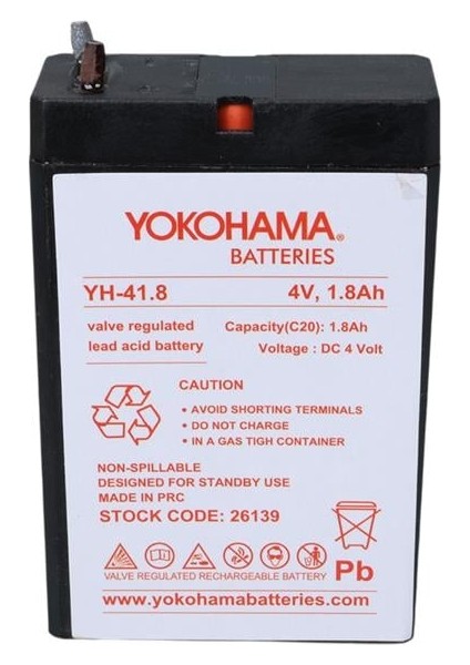 Yokohama Yh-41.8 4 Volt - 1.8 Amper Akü (50X76X22 Mm) modelleri