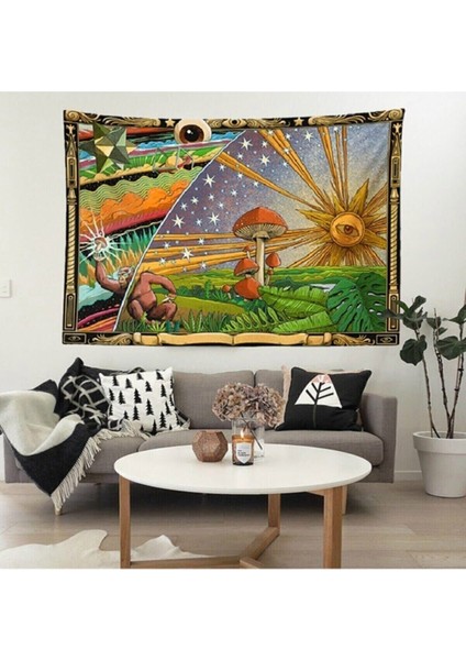 Güneş Psychedelic Mantar Duvar Örtüsü Duvar Halısı Tapestry Halısı
