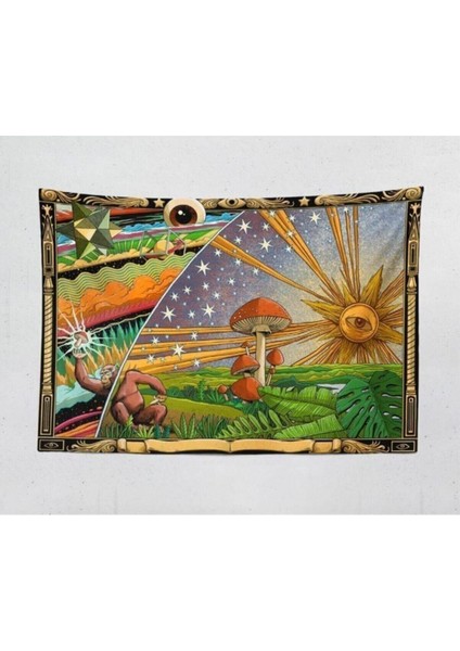 Güneş Psychedelic Mantar Duvar Örtüsü Duvar Halısı Tapestry Halısı fiyatları