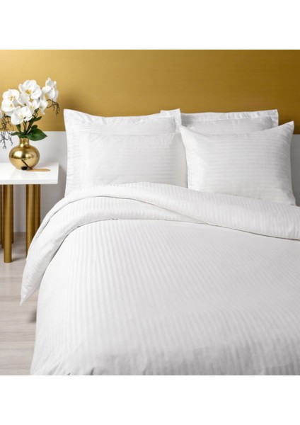 Lumira Çizgili Pamuk Saten Nevresim Takımı | Tek Kişilik Premium | 83 Tel Otel Serisi | 160X230 indirimleri